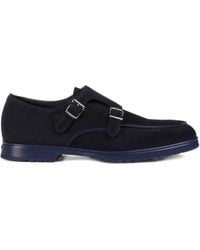Doucal's - Suede Double-Buckle Monk Shoes - Lyst