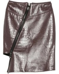 MITILIANE COUTURE - Croc-Effect Zipped Leather Skirt - Lyst