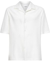 Brunello Cucinelli - Bowling-Collar Button-Up Shirt - Lyst