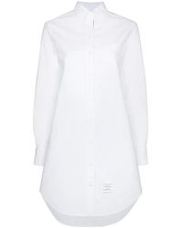 Thom Browne - Rwb-stripe Mini Shirtdress - 38 White - Lyst