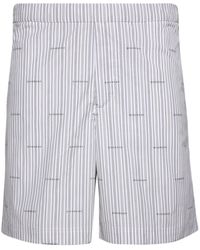 Givenchy - Logo-print Striped Cotton Shorts - Lyst