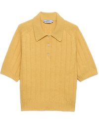 Prada - Re-Cashmere Short-Sleeve Polo Sweater - Lyst