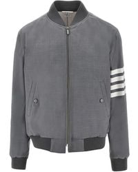 Thom Browne - Stripe-Detail Bomber Jacket - Lyst