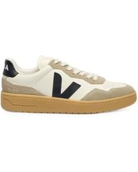 Veja - V-90 Leather Pure Natural Sneakers - Lyst