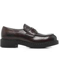 Prada - Chocolate Leather Loafers - Lyst