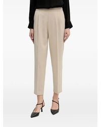 Sisley - Pleated Cropped Trousers - Lyst