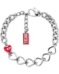 DIESEL - Kettenarmband Mit Herzanhänger - Lyst