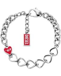 DIESEL - Kettenarmband Mit Herzanhänger - Lyst