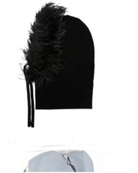 P.A.R.O.S.H. - Lestat Feather-Trim Knitted Beanie Hat - Lyst