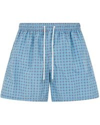 Fedeli - Geometric-Print Drawstring Swim Shorts - Lyst