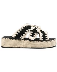 Mou - Jute Leather Heeled Sandals - Lyst