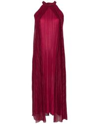 GONGDID DESIGN - Plissé-Effect Halter-Neck Midi Dress - Lyst