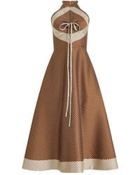 Rosie Assoulin - Polka Dot Halterneck Midi Day Dress - Lyst
