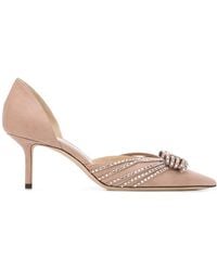 Jimmy Choo - Kaitence Crystal-Embellished Bow Pumps - Lyst