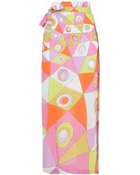PUCCI - Wrap Style Slit Skirt With Self-Tie Fastening - Lyst