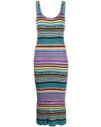 PS by Paul Smith - Horizontal-stripe Ribbed Dress - Lyst