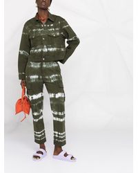 P.A.R.O.S.H. Vaqueros tipo cargo con estampado tie-dye - Verde