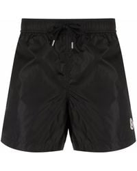 Moncler - Logo Patch Swim Shorts - Lyst