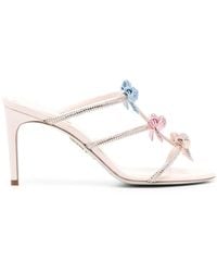Rene Caovilla - 100Mm Crystal-Embellished Satin Sandals - Lyst