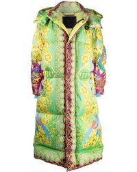 Philipp Plein - Baroque-Print Long Padded Jacket - Lyst