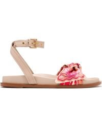 FARM Rio - Platte Sandalen Met Enkelbandje En Strik - Lyst