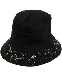 Mostly Heard Rarely Seen Sombrero de pescador con motivo de pintura - Negro