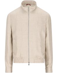 Brunello Cucinelli - Zip-up high-neck jacket - Lyst