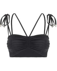 MAISON ANANA - Ruched Tie-Strap Bikini Top - Lyst