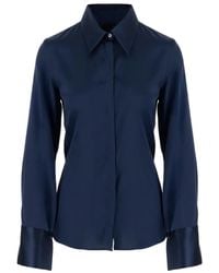 F.it - Pointed-Collar Silk Shirt - Lyst