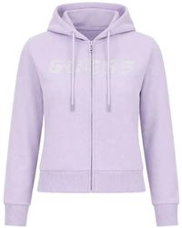 Guess - Logo Rhinestones Hoodie - Lyst