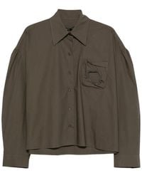 OPEN YY - Bead-Embellished Cropped Shirt - Lyst