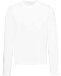 Prada - Long-sleeved Embroidered Logo T-shirt White - Lyst