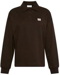 Calvin Klein - Logo-Patch Long-Sleeved Polo Shirt - Lyst