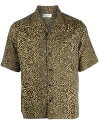 Saint Laurent - Camp-collar Leopard-print Lyocell And Cotton-blend Shirt - Lyst
