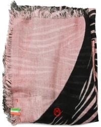 TALKING WALLS - Graphic-Print Frayed Scarf - Lyst