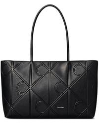 Calvin Klein - Monogram-Embossed Tote Bag - Lyst