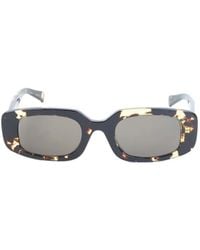 BVLGARI - Tubogas Rectangle-Frame Sunglasses - Lyst
