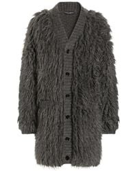 Dolce & Gabbana - Fur-Effect Mohair Cardigan - Lyst