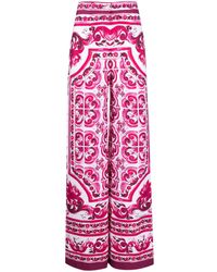 Dolce & Gabbana - Pantalon ample à imprimé Majolica - Lyst