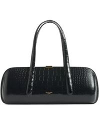 Mugler - Schwarze Aurora Tasche Mit Kroko-Effekt - Lyst