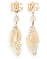 Dolce & Gabbana - Dg Shell Drop Clip-On Earrings - Lyst