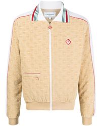 CASABLANCA - Monogram-Jacquard Velour Zip-Up Jacket - Lyst