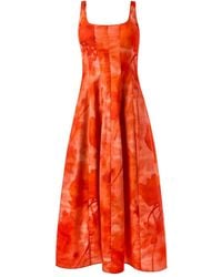 Alejandra Alonso Rojas - Darted-Seams Print Midi Dress - Lyst