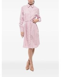 Ines De La Fressange Paris - Striped Belted Midi Shirt Dress - Lyst