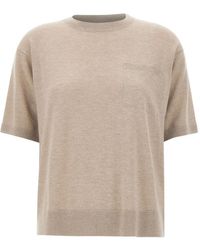 Max Mara - Short-Sleeve Chest-Pocket Sweater - Lyst