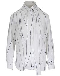 Kiton - Blouse Rayée À Col Lacé - Lyst