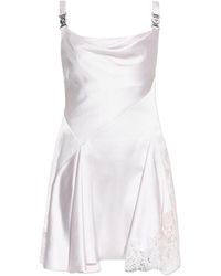 Versace - Lace-Trim Satin Mini Dress - Lyst