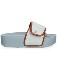 Liu Jo - Monogram-Pattern Touch-Strap Slides - Lyst