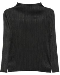 Pleats Please Issey Miyake - Pleated Long-Sleeve Top - Lyst