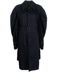 Balenciaga - Twisted Puff-sleeves Cotton Trench Coat - Lyst